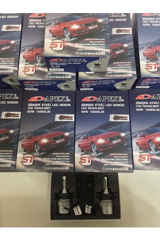 Hb4 9006 Apexi 10800 Lümen Şimşek Etkili Beyaz Apexi Led Zenon