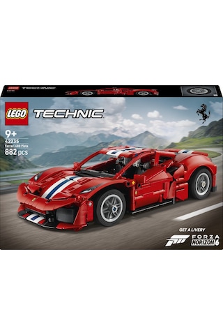 LEGO® Technic Ferrari 488 PISTA Araba 42235 - 9 Yaş ve Üzeri Çocuklar için V8 Motor İçeren Yaratıcı Oyuncak Yapım Seti (882 Parça)