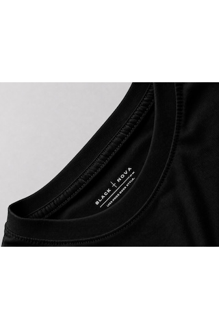 Black Nova Oversize Baskılı Unisex Tişört Espresso Martini Napkin Black Siyah