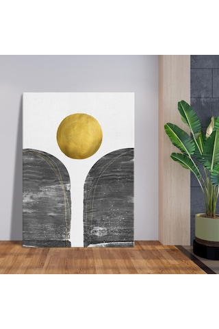 Minimalist Altın Çemberli Kanvas Tablo Nv00286