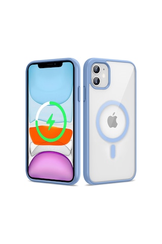 Apple Uyumlu iPhone 11 Kılıf Kenarlar İnce Arka Kısım Magsafe Kamera Yükseltili Silikon Vardar Koyu Kırmızı