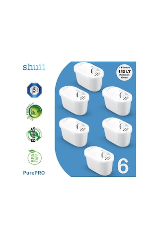Purepro I Su Arıtma Sürahisi Filtresi 6 Adet Filtre I Jugg Ve Brita Maxtra + Pro İle Uyumlu