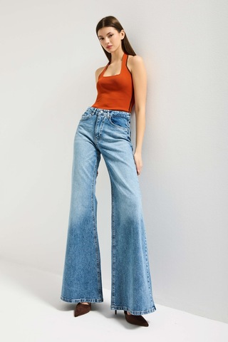 it's basic Kadın Mavi 4s6-4 Mry Flare Fit Komfort Kumaş Denim Jean