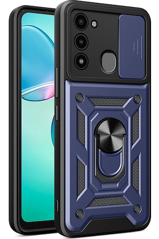 Nourthkiingdom Tecno Spark 8c Kılıf Magnetik Standlı Kamera Korumalı Nrtk Sürgülü Vega Kapak - Siyah Siyah