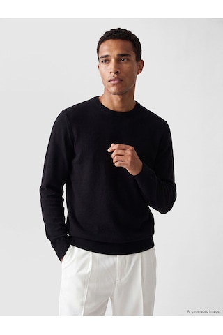 Lcw Vision Siyah Bisiklet Yaka Regular Fit Erkek Triko Kazak