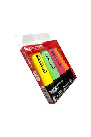 Penmark Fosforlu Kalem 4'lü Asetat Karışık Renk Pastel 8683181701748 Hs-505-4p 709701 Çok Renkli