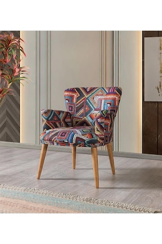 Çay Seti Tekli Koltuk, Berjer Salon, Balkon, Ofis, Bahçe Desenli