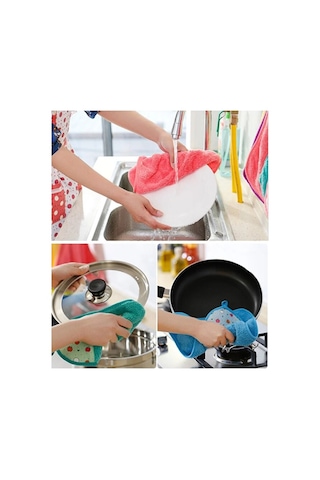 Mucit Home Süper Emici Mutfak Havlusu Kurutma Havlusu Asma Model Pembe
