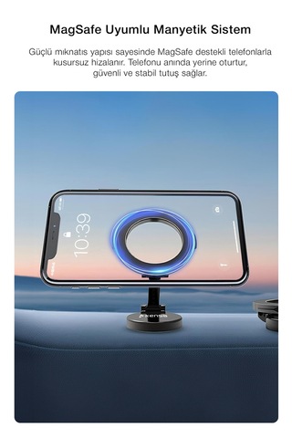 Megsafe 360 Ayarlanabilir Manyetik Katlanabilir Araç İçi Telefon Tutucu 1