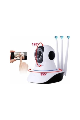 Kingboss IP-26 Hareket Sensörlü 3 Antenli Wi-Fi Kablosuz Bebek Güvenlik Kamerası