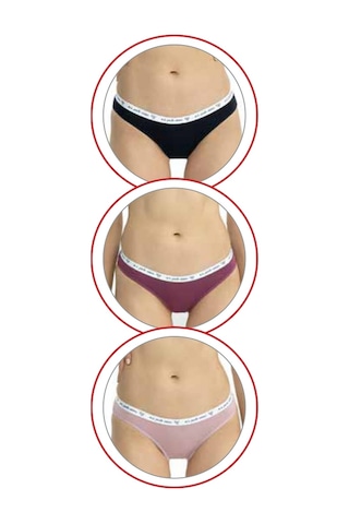 U.s Polo Assn. 66436 Kadın Karışık Desen Pamuklu 3'lü Slip Külot-gülkurusu Gül Kurusu