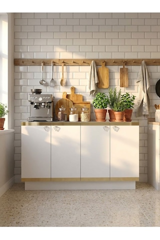 Karnaval Çok Amaçlı Dolap Kahve Köşesi Kiler Dolabı G8101-1 Beyaz