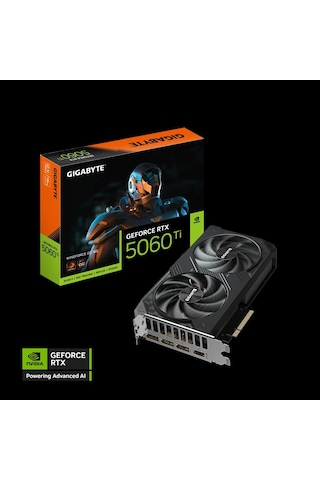 Gıgabyte Gv-n506twf2oc-16gd, Rtx5060tı, Wındforce Oc, 16gb, Gddr7, 128bıt, 2 Fanlı, 1xhdmı, 3xdp, Ga