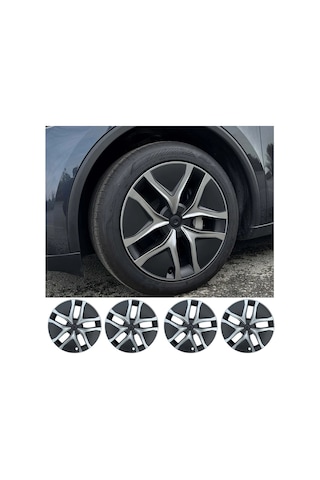 Tesla Model Y Juniper Premium İçin Uyumlu Jant Kapağı 4 Parça Mat Detay