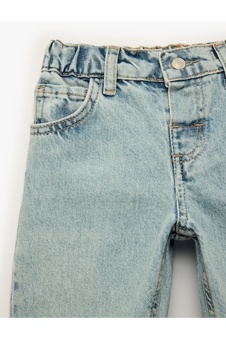 Koton Cep Detaylı Pamuklu Denim Pantolon Orta İndigo 7wmb40001td