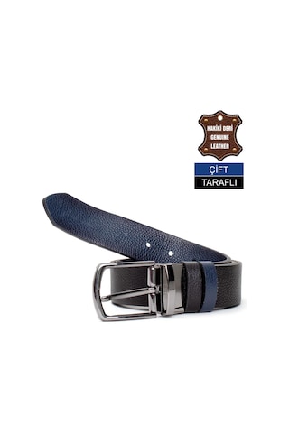 Pierre Cardin Pc406 Erkek 4 Cm Çift Taraflı Kemer Lacivert-lacivert Lacivert