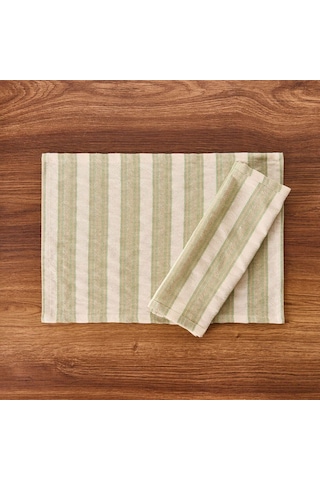 Evidea Soft Freya 2'li Amerikan Servis - Yeşil / Ekru - 35x50 Cm Yeşil / Ekru Yeşil - Ekru