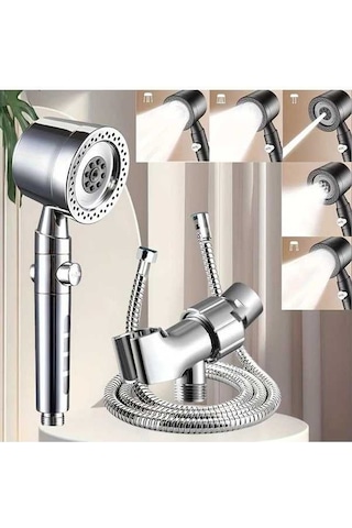 Fastbuy Challenger 5 Ayarlı Filtreli Lüks Gümüş Duş Başlığı, Banyo Nozulu Ve Aksesuarları Keyifli Yıldız