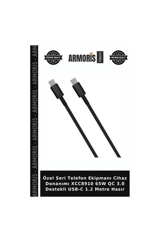 Özel Seri Telefon Ekipmanı Cihaz Donanımı Xcc8910 65w Qc 3.0 Destekli Usb-c 1.2 Metre Hasır
