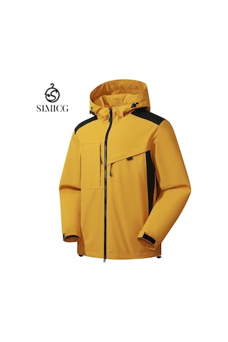 Erkek Dağcılık Nefes Alabilen Rüzgarlık Spor Ceketi Sarı