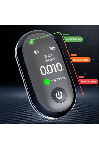Taşınabilir Alkol Dedektörü Tft Ekran Yüksek Hassasiyetli Temassız Nefes Üfleme Test Cihazı Hızlı Tepki