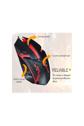 X1 Rgb Işıklı Oyuncu Kablolu Gamer Oyuncu Mouse Siyah Diğer