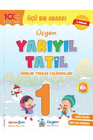 Üçgen 1.sınıf Yarıyıl Tatil Kitabı 2023-2024 1.dönem Konularını Kapsar