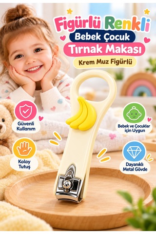 Mucit Home Figürlü Renkli Bebek Çocuk Tırnak Makası 1 Adet