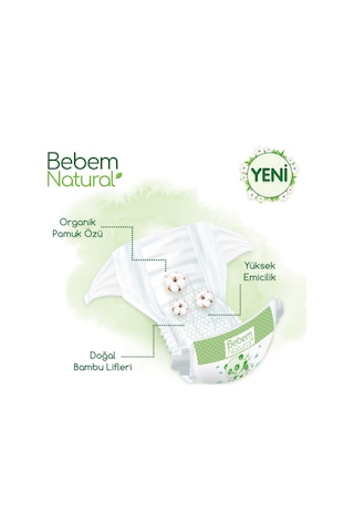 Bebem Natural Bebek Bezi 6 Beden E.large 2 Aylık Paketi 256 Adet