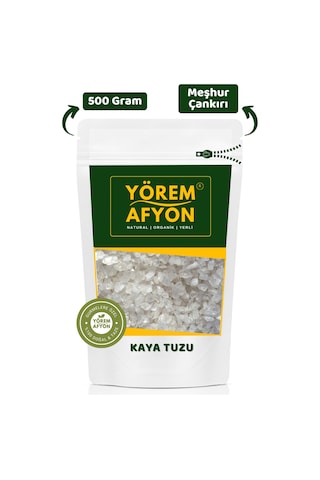 Yörem Afyon Meşhur Çankırı Rafine Edilmemiş Mineral Deposu Granül Kaya Tuzu 500gr.