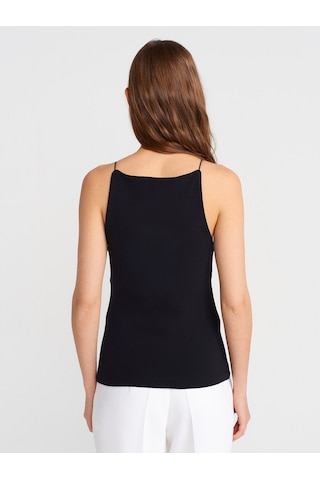Dilvin 21020 Halter Yaka Top-siyah Siyah
