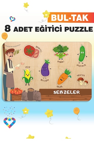 Ahşap Türkçe 8 Li Mega Set Eğitici-öğretici Yapboz