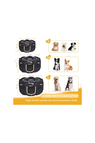 Kingcamp Pets Ancona S Portatif Köpek Çadırı Siyah Çok Renkli