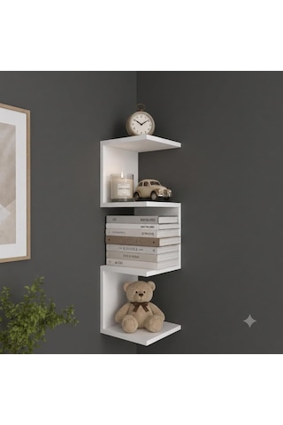 Tr Corner Köşe Duvar Rafı Kitaplık Diğer