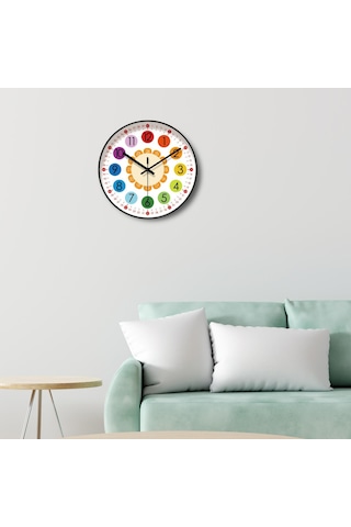 Homyl Çocuklar Duvar Saati Zamanı Söyleyen Öğretim Benzersiz ÇOk Renkli