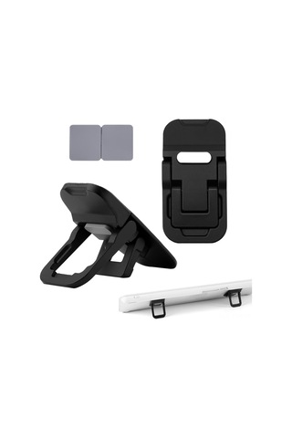 Tenfowee Zinc Alloy Folding Keyboard Stand - 2 Adjustable Angles, Anti-slip Pads, Portable For Laptop/phone/tablet - Black 1 Pair