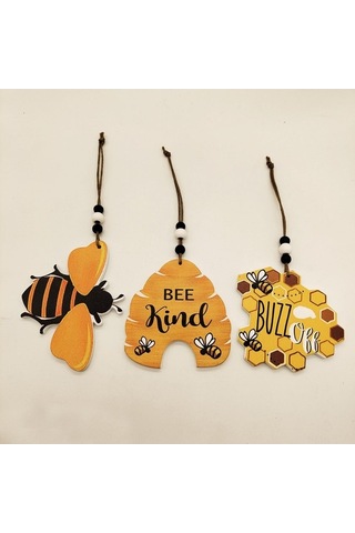 Pazly Küçük Ev Dekoru Bal Arısı Ahşap Kovan - Pratik Ev Aksesuarı Siyah Siyah