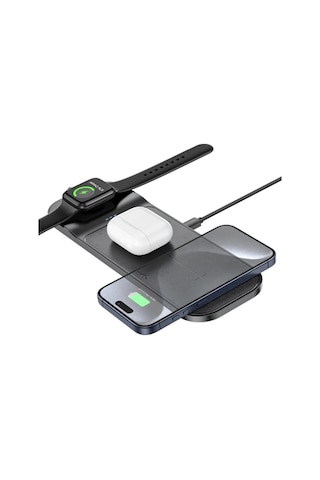 Hoco Cq5 3in1 Wireless Kablosuz Hızlı Şarj Standı Telefon-kulaklık-apple Watch Uyumlu - 5775 Standart