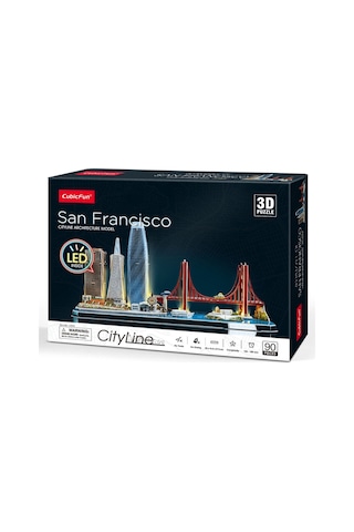 3d Puzzle San Francisco 3d Puzzle 90 Parça Led işıklı