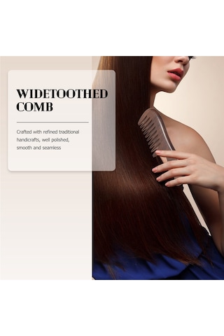 Xurunkeji Sandal Ağacı Geniş Dişli Tarak Kıvırcık Saç Taşınabilir Kaba Dişli Ahşap Tarak Saç Masaj Aleti Kaba
