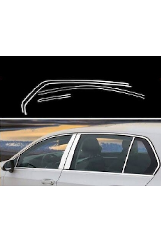 Vw Golf 8 Krom Cam Çerçevesi Tam Tur Çıta Kromu 12 Parça