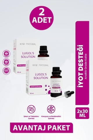 Raw Material Lugol Çözeltisi %2'lik 30 Ml 2 Adet