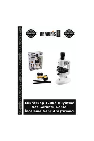 Mikroskop 1200x Büyütme Net Görüntü Görsel İnceleme Genç Araştırmacı