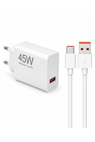 Flayse Rx45 45w Güçlü Hızlı Şarj Adaptörü Ve Type-c Kablo Seti