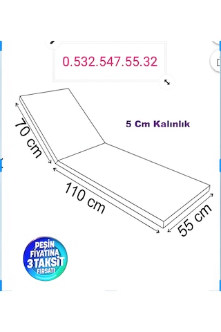 Süngersiz 2 Ad Hoshi Ryokan 180 55 5 Cm Plaj Şezlong Minderi Kılı