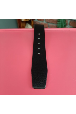 Erkek Spor Kemer Düz Siyah Hakiki Deri 4.5 CM Siyah