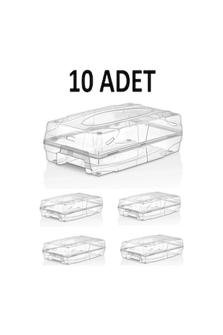 Bayev Kadın Ayakkabı Saklama Kutusu 10 Adet Şeffaf