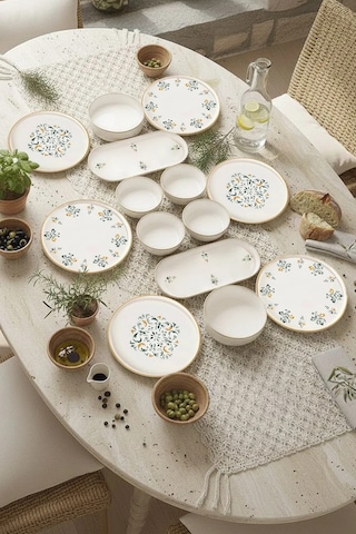 Kitchen Life D-Harma Stackable 14 Parça 6 Kişilik Kahvaltı Takımı Çok Renkli