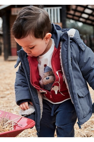 Mayoral 2421-45 Erkek Bebe Mavi Eldivenli Parke Mavi