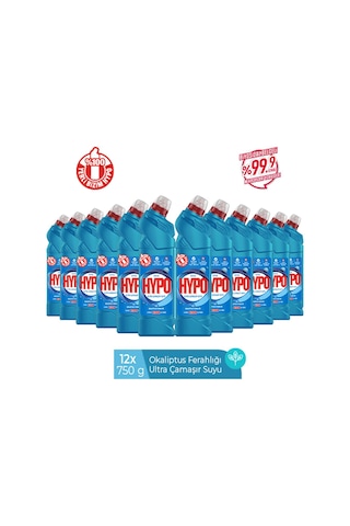 Hyper Hypo Ultra Kıvamlı Çamaşır Suyu Okaliptus 12 x 750 G